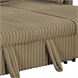 Bowery Hill Faux Fur Modular Pull-Out Sofa in Brown Fabric