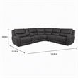 Bowery Hill L-Shaped Power Reclining Sectional with USB Ports in Gray