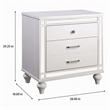 Bowery Hill 2-Drawer Solid Wood Nightstand in White with Mirror Trim