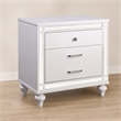 Bowery Hill 2-Drawer Solid Wood Nightstand in White with Mirror Trim