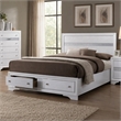 Bowery Hill Full Solid Wood Bed with Storage Drawers in White