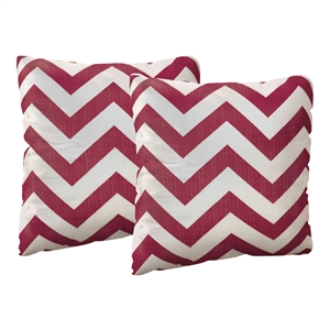 Bowery Hill Fabric Chevron Throw Pillows Set of 2 in Red Pattern