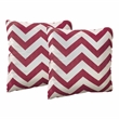 Bowery Hill Fabric Chevron Throw Pillows Set of 2 in Red Pattern