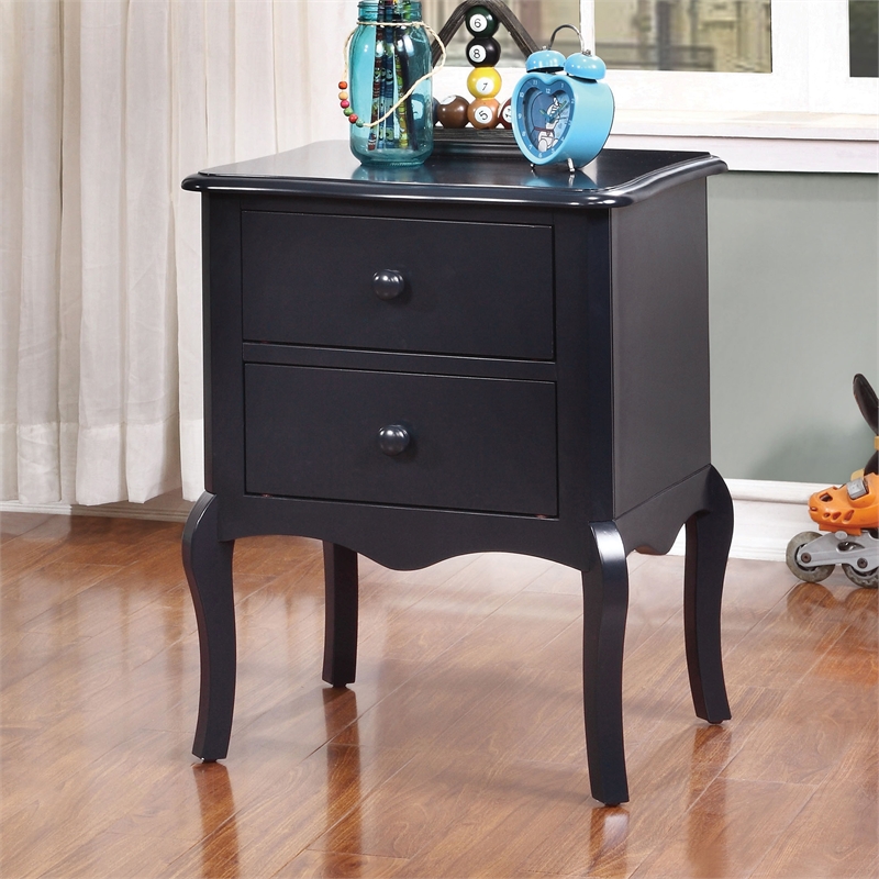 Bowery Hill Traditional Wood 2-Drawer Nightstand in Blue