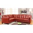 Bowery Hill Faux Leather L-shaped Sectional Sofa in Red
