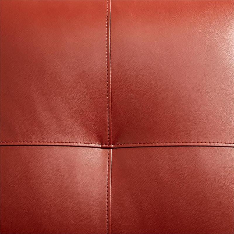 Bowery Hill Faux Leather L-shaped Sectional Sofa in Red