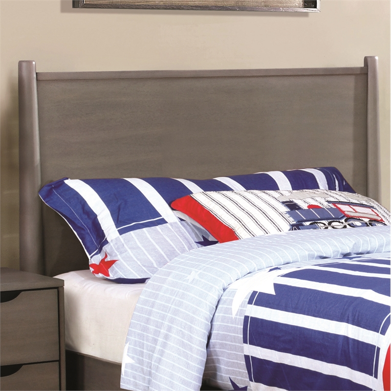 Bowery Hill Solid Wood Full Platform Bed in Gray with Turned Legs