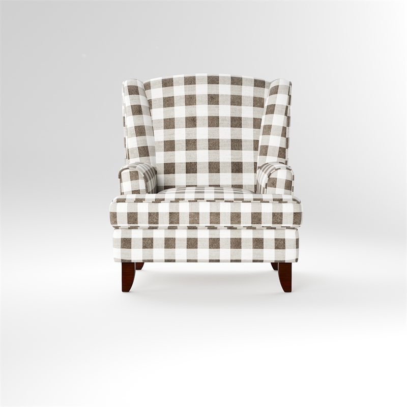Bowery Hill Transitional Fabric Accent Chair in Light Gray