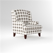 Bowery Hill Transitional Fabric Accent Chair in Light Gray