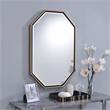Bowery Hill Octagon Metal Wall Mirror in Champagne Gold