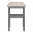 Bowery Hill Set of 2 Wood Counter Height Stools with Gray Linen Seats