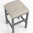 Bowery Hill Set of 2 Wood Counter Height Stools with Gray Linen Seats
