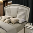 Bowery Hill Contemporary Queen Wood Bed with LED Lighting in Silver