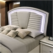 Bowery Hill Contemporary Queen Wood Bed with LED Lighting in Silver