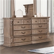 Bowery Hill 8-Drawer Transitional Wood Dresser in Weathered Oak