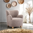 Bowery Hill Fabric Curved Backrest Accent Chair in Light Brown
