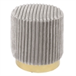 Bowery Hill Fabric Upholstered Round Plinth Base Stool in Gray