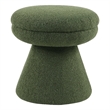 Bowery Hill Fabric Upholstered Round Mushroom-Shaped Stool in Green
