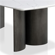 Bowery Hill Faux Marble Top Dining Table Wood White 78 in Modern Design
