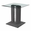 Bowery Hill LED Wood and Glass End Table in Gray with Adjustable Lighting