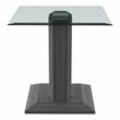 Bowery Hill LED Wood and Glass End Table in Gray with Adjustable Lighting
