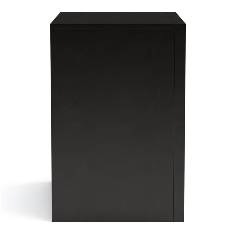 Bowery Hill Solid Wood 3-Drawer Nightstand in Black Finish