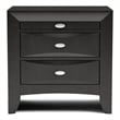 Bowery Hill Solid Wood 3-Drawer Nightstand in Black Finish