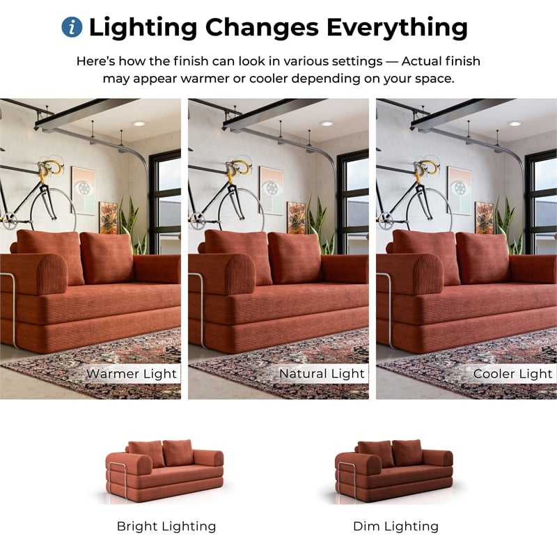 Bowery Hill Modular Foam Sofa with Corduroy Fabric in Rustic Brown