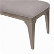 Bowery Hill Padded Fabric Dining Bench in Light Gray with Silver Accents