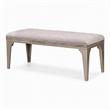 Bowery Hill Padded Fabric Dining Bench in Light Gray with Silver Accents