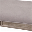 Bowery Hill Padded Fabric Dining Bench in Light Gray with Silver Accents
