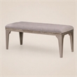 Bowery Hill Padded Fabric Dining Bench in Light Gray with Silver Accents
