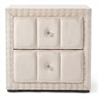 Bowery Hill Upholstered Beige Nightstand Set with Nailhead Trim