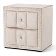 Bowery Hill Upholstered Beige Nightstand Set with Nailhead Trim