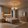 Bowery Hill Solid Wood Queen 4-Piece Bedroom Set in Natural Finish