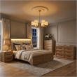 Bowery Hill Solid Wood King 4-Piece Bedroom Set in Natural Finish
