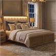 Bowery Hill Queen Panel Bed in Solid Wood Natural Finish