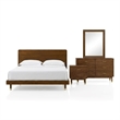 Bowery Hill Solid Wood Twin 4-Piece Bedroom Set in Walnut