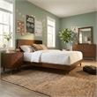 Bowery Hill Solid Wood Twin 4-Piece Bedroom Set in Walnut