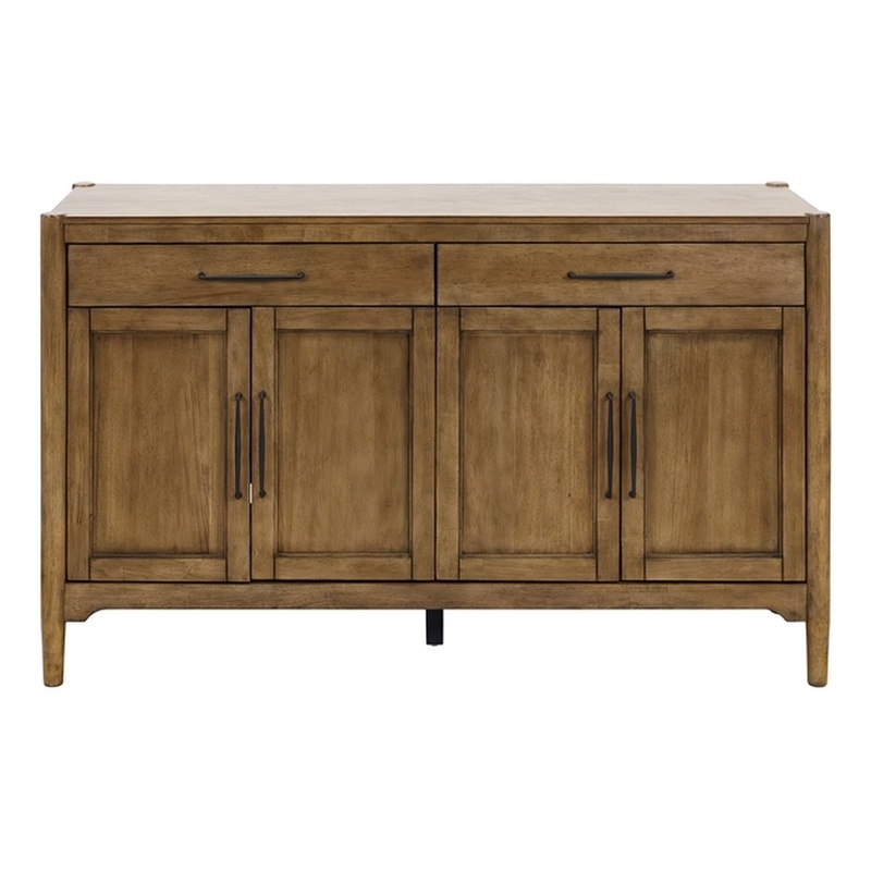 Bowery Hill Wood Sideboard with Storage in Sienna Brown Finish