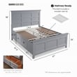 Bowery Hill Transitional Queen Bed with Drawers in Cool Gray Finish