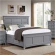 Bowery Hill Transitional Queen Bed with Drawers in Cool Gray Finish