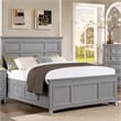 Bowery Hill Transitional Queen Bed with Drawers in Cool Gray Finish