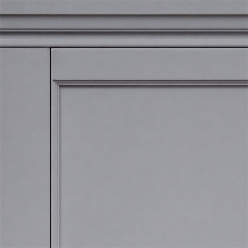 Bowery Hill Transitional Queen Bed with Drawers in Cool Gray Finish