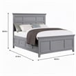 Bowery Hill Transitional Queen Bed with Drawers in Cool Gray Finish