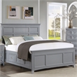 Bowery Hill Transitional Queen Bed with Drawers in Cool Gray Finish