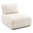 Bowery Hill Modern Beige Boucle Armless Chair with Adjustable Backrest
