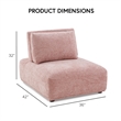 Bowery Hill Modern Beige Boucle Armless Chair with Adjustable Backrest