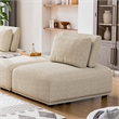 Bowery Hill Modern Beige Boucle Armless Chair with Adjustable Backrest