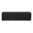 Bowery Hill Black Fabric Bench with Fireplace and Bluetooth Audio